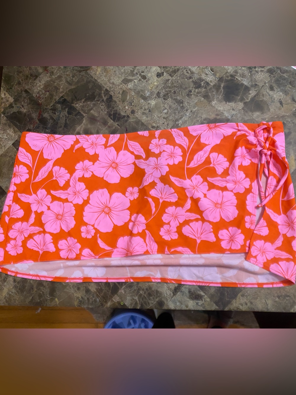 wild fable Orange and Pink Floral Swim Skirt Cover up Size XL NWT - Picture 2 of 5
